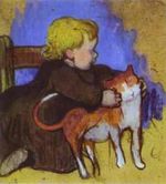 Mimi and her Cat 1890